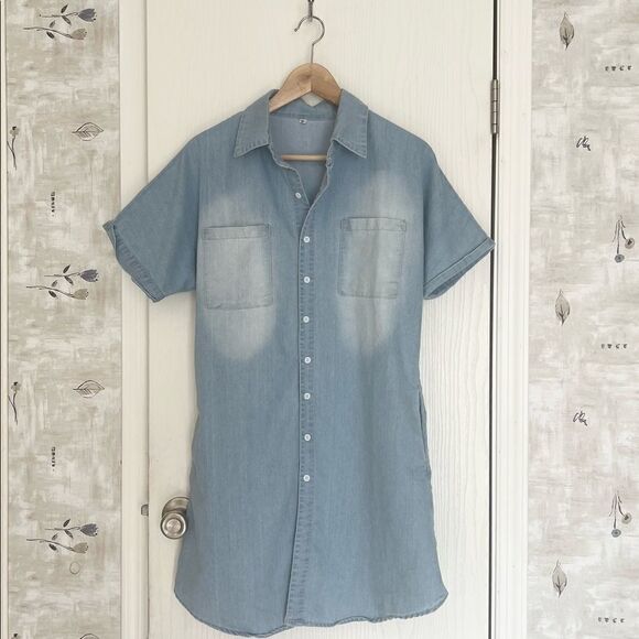 Chambray Shirt Dress - Picture 1 of 4